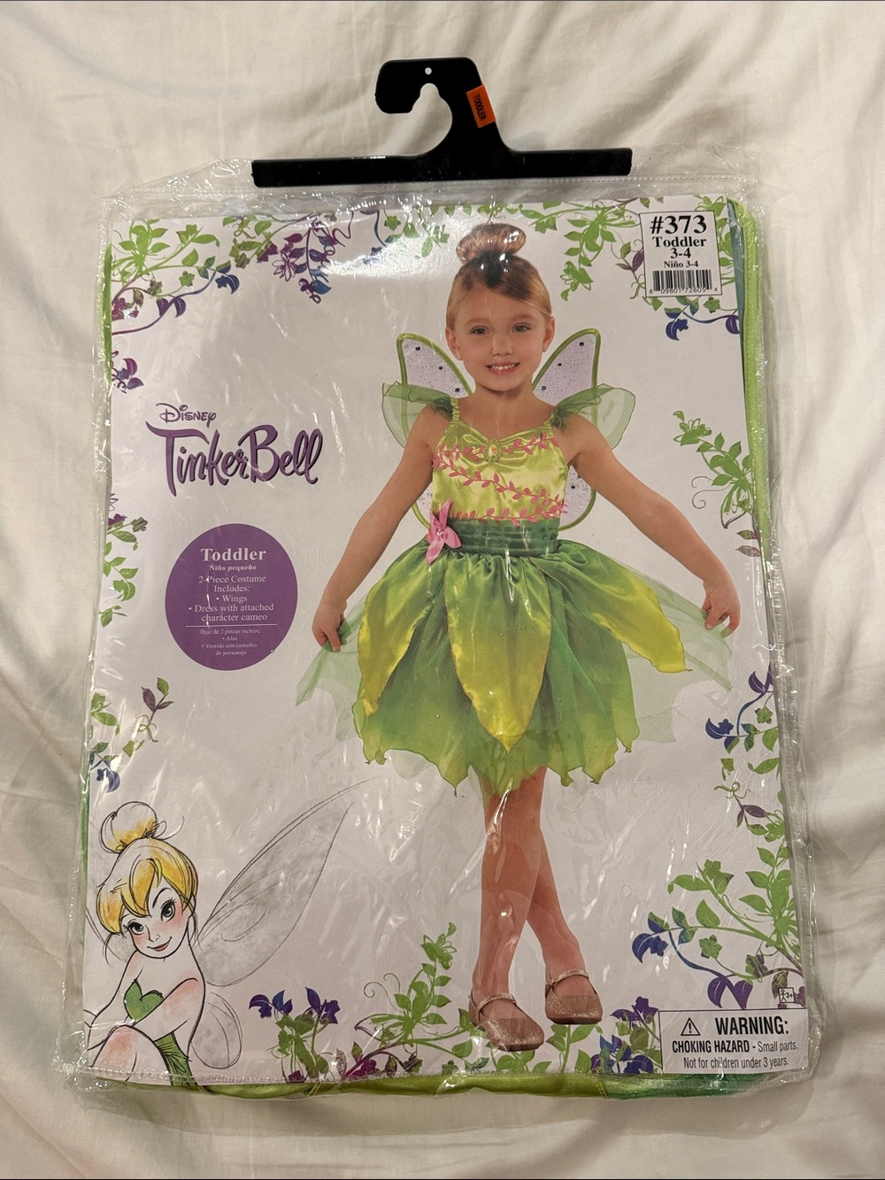 NWT Disney Tinker Bell Toddler Costume - Green Fairy Dress 3T-4T